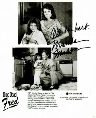 “drop Dead Fred " Marsha Mason Hand Signed 8x10 B&w Photo Todd Mueller