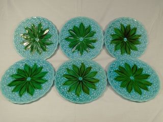 6 Vintage Smf Schramberg Germany Majolica Lily Of The Valley Plates 7 1/2 "
