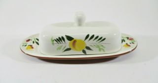 Stangl Pottery " Fruit And Flowers " Butter Dish W/ Lid Hand Painted Nj Usa