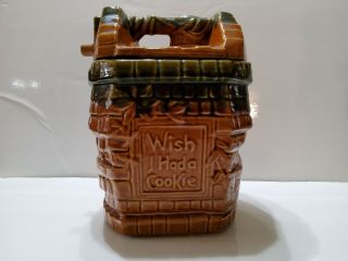 Vintage 1950s Mccoy Usa Wishing Well Porcelain Cookie Jar W/ Lid 10x9