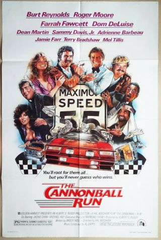 The Cannonball Run 1981 Burt Reynolds,  Roger Moore,  Farrah Fawcett Us Poster