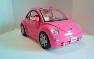 Mattel Barbie Doll Hot Pink Volkswagen Vw Beetle Bug 2000 Car With Two Keys