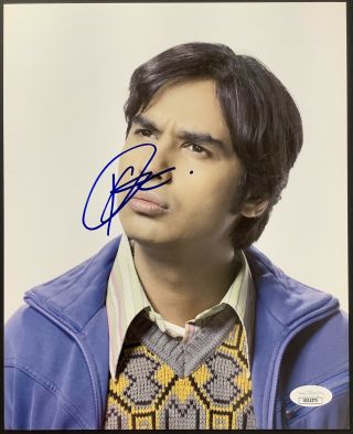 Kunal Nayyar Signed Photo 8x10 The Big Bang Theory Raj Actor Autograph Jsa