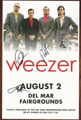 Weezer Autographed Concert Poster Rivers Cuomo,  Patrick Wilson,  Brian Bell