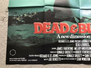 Dead and Buried (1981) Quad Film Poster 2