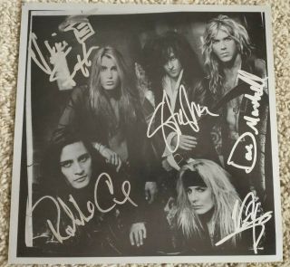 Vince Neil Signed 12x12 Promo Poster Full Band