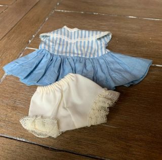 Vintage Tiny Terri Lee 10 In Doll Blue And White 2 - Piece Dress And Panty Set