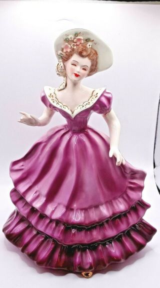 Vintage Florence Ceramics Pasadena - Jennifer 8 " Figure " Purple " Dress