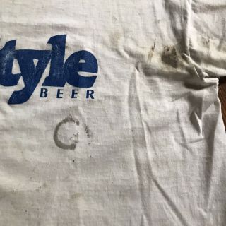 VTG Old Style Beer Paper Thin Soft Washed Out Faded Distressed t - shirt XL 2