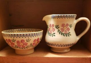 Nicholas Mosse Pottery Of Ireland Old Rose Sugar & Creamer Set