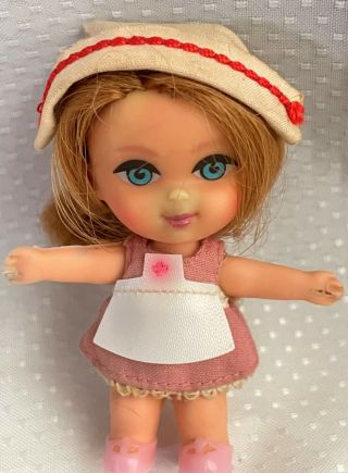 Vintage 1966 Mattel Liddle Kiddle Florence Niddle Doll Set 3507 Stroller Baby 2
