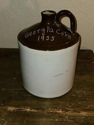 Vintage Wj Gordy Georgia Corn 1955 Jug Signed 9 " X 5.  75 "