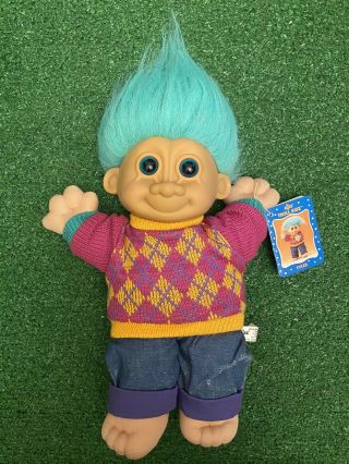 Vintage Russ Troll Kidz Tyler 12 " Plush Boy Doll Toy With Retro Outfit With Tags