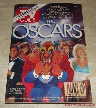Vintage 1992 March 28 - April 3 Tv Guide - The Oscars On The Cover