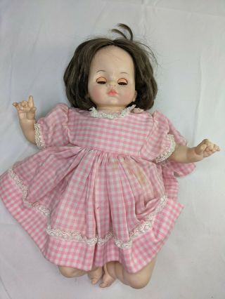 Madame Alexander Doll 1965 13 " Pink Dress Non - Crier Cry Baby