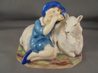 Vintage Royal Worcester Porcelain Little Boy Blue Nursery Rhyme Figure 3306