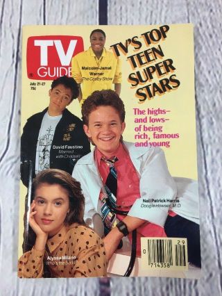 Vtg 1990 July 21 - 27 Tv Guide - Top Teen Stars On Cover / Milano Harris