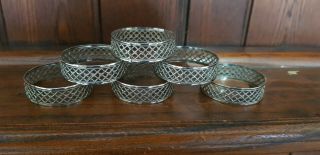 Vintage Set Six Silver Plated Napkin Rings - Box May Not Be