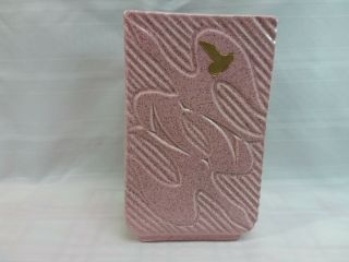 Vtg Mcm Retro Red Wing Pottery M1456 Vase - Speckled Pink With Grey Inside W/tag
