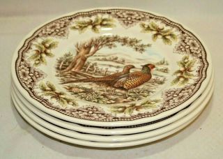 Royal Stafford Pheasant Couple Porcelain Salad Plates Set Of Four