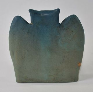Vintage Van Briggle Pottery 1920 Matte Blue Owl Bookend 3