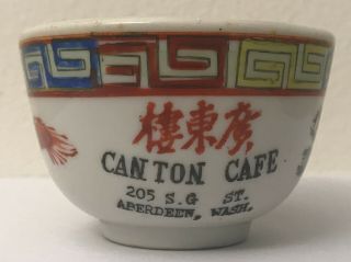 Canton Cafe Chinese Restaurant Tea Cup Aberdeen Washington F.  S.  Louie Berkeley