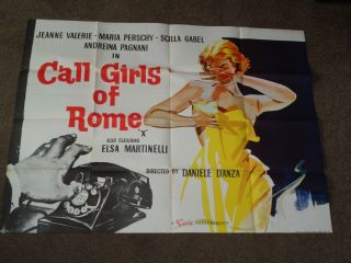 Jeanne Valerie " Call Girls Of Rome " 1960 Uk Quad Film Poster (elsa Martinelli)