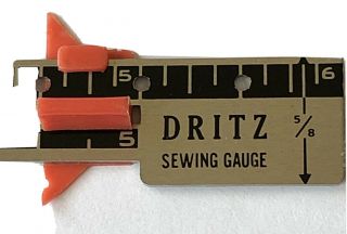 Dritz Sewing Gauge Seam Metal 6 " Slider Vintage Old Antique Ruler Lineal Measure