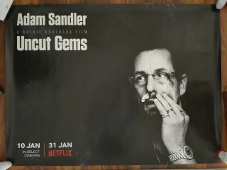 Uncut Gems Quad Cinema Film Movie Poster / Adam Sandler Safdie Brothers
