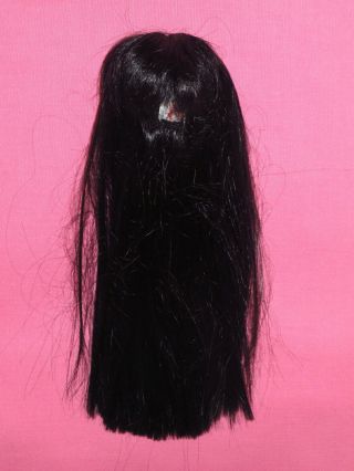 Monique - Long Black Doll Wig With Bangs - Size 5 - 6