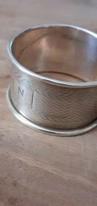 Antique Solid Silver Napkin Ring,  Fully Hallmarked,  B/ham 1934,  William James My