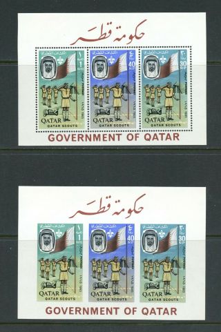 A910 Qatar 1965 Scouting Perf & Imperf Sheets Mnh