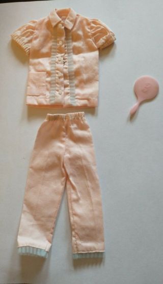 Vintage Barbie Pak Pajama Top And Bottom With Morrow.