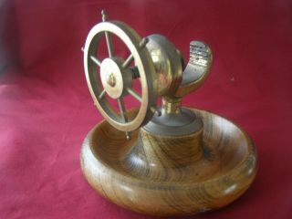 Unusual Brass & Wood Nutcracker In The Form Of A Ship`s Wheel C1900/1920
