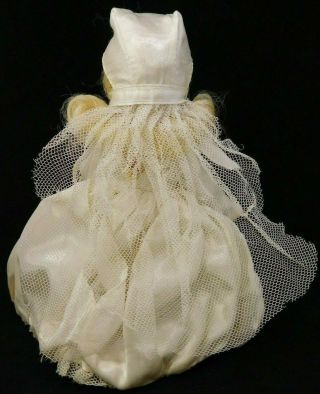 VNTG 1952 Vogue Ginny Ivory Bride Dress w/ attached bible & Hat w/ veil; tagged 2