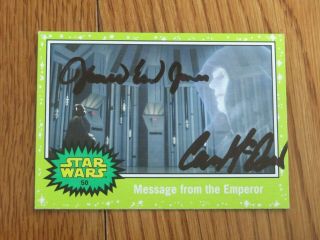 James Earl Jones & Ian Mcdiarmid Autograph Hand Signed Star Wars Card