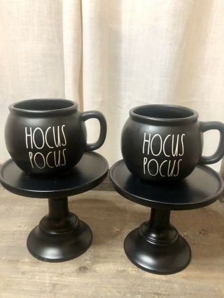 Rae Dunn Black Hocus Pocus Cauldron Halloween Mugs (2)