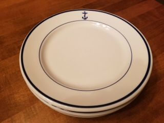 Set Of 4 Vintage Shenango China U.  S Navy Fouled Anchor 9 3/4 " Dinner Plates