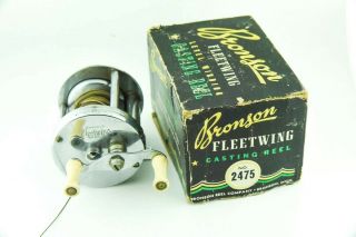 Vintage Bronson Fleetwing Antique Fishing Reel Jj23