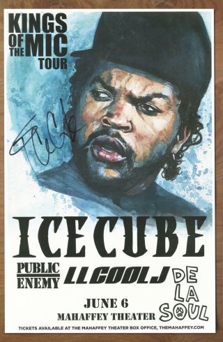 Ice Cube Autographed Gig Poster N.  W.  A.