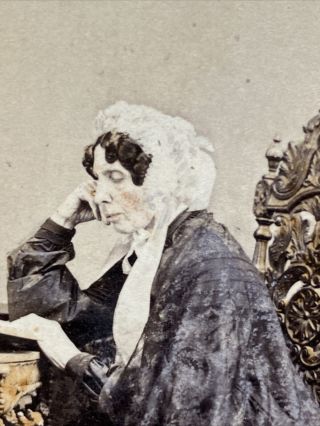 Victorian Carte De Visite CDV: Lady Reading Full Colour Tinted: Hawke Stonehouse 3