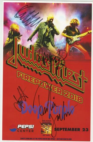 Judas Priest Autographed Concert Poster 2018 Ian Hill,  Scott Travis