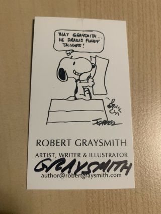 Robert Graysmith Hand Signed Business Card Autographed Zodiac Killer Artist