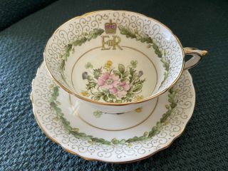 Vintage Paragon Tea Cup & Saucer Queen Elizabeth 11 Coronation 1953