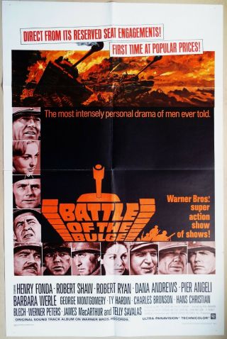 Battle Of The Bulge 1966 Henry Fonda,  Robert Shaw Us One Sheet Poster