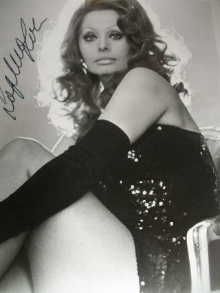Sophia Loren Hand Signed 8x10 Photo Auto Italian Film Movie Actress