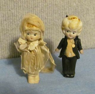 Vintage/antique Bride/groom Kewpie Doll Cake Toppers - Ceramic/jointed