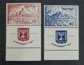 Nystamps Israel Stamp 46.  47 Og H $40 With Tab L2y428
