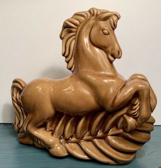 Vintage Haeger Brown Rearing Horse Ceramic Planter Hard - To - Find Piece