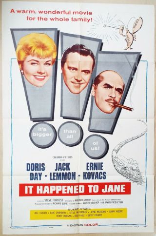 It Happened To Jane 1959 Doris Day,  Jack Lemmon,  Ernie Kovacs Us Poster